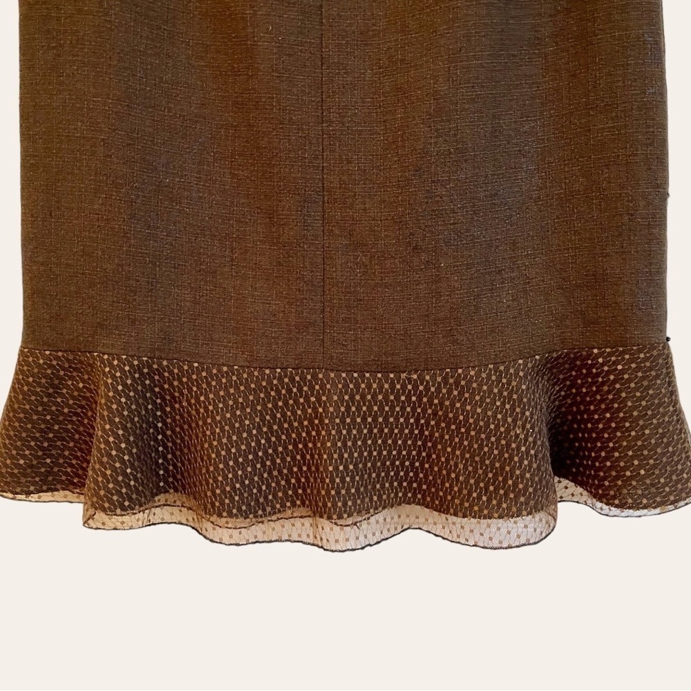 LIYADA, SOPHISTICATED AND FEMININE BROWN PENCIL SKIRT. SIZE 11 - Picture 5 of 6